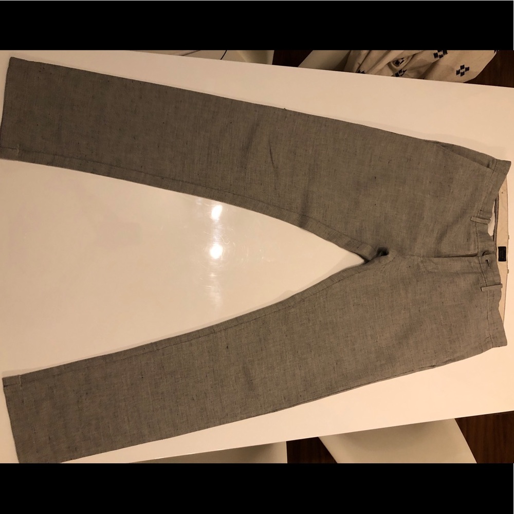 J Crew Gray Linen Pants